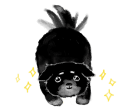 Black puppy "Mill" sticker #6526164