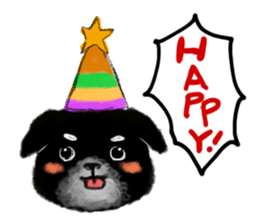 Black puppy "Mill" sticker #6526182