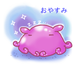 Flapjack octopus and deep sea creatures. sticker #6527665