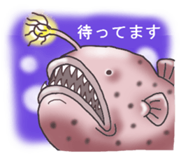 Flapjack octopus and deep sea creatures. sticker #6527693