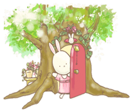 Cute bear and rabbit 2 by Torataro sticker #6532309