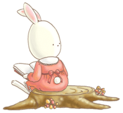 Cute bear and rabbit 2 by Torataro sticker #6532315