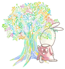 Cute bear and rabbit 2 by Torataro sticker #6532316