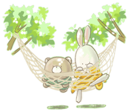 Cute bear and rabbit 2 by Torataro sticker #6532319