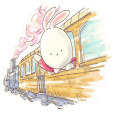 Cute bear and rabbit 2 by Torataro sticker #6532321