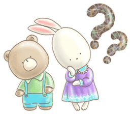 Cute bear and rabbit 2 by Torataro sticker #6532336