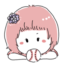 Girl also likes baseball sticker #6532818