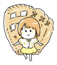 Girl also likes baseball sticker #6532821