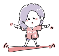 Girl also likes baseball sticker #6532822