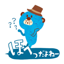 Boy and Blue bear5 sticker #6534510