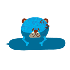 Boy and Blue bear5 sticker #6534536