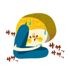 Boy and Blue bear5 sticker #6534541