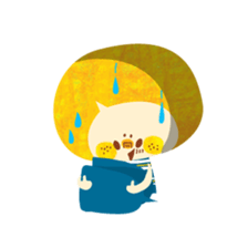 Boy and Blue bear5 sticker #6534542