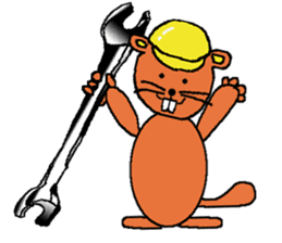 Building industry beaver sticker #6534704