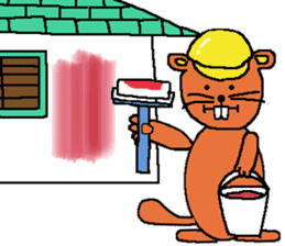 Building industry beaver sticker #6534728