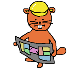Building industry beaver sticker #6534736