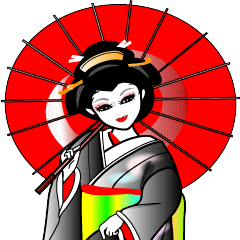 Japanese dancing girl Geisha