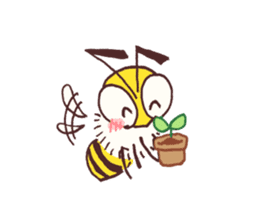 Honey bee & Bee fly sticker #6538843
