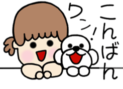 A boy and girl and a cat and dog sticker #6539745