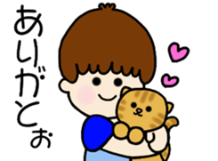 A boy and girl and a cat and dog sticker #6539751