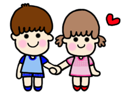 A boy and girl and a cat and dog sticker #6539783