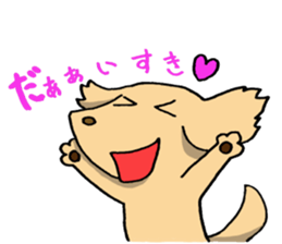 Dog with a heart like glass sticker #6543711