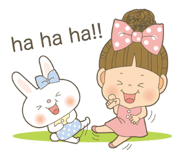 Let's talk a ribbon-cyan<English> sticker #6548472