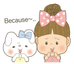 Let's talk a ribbon-cyan<English> sticker #6548487