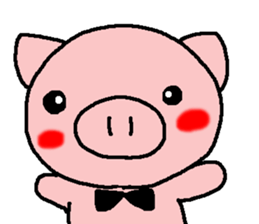 pretty tie pig sticker #6549024