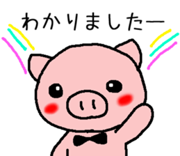 pretty tie pig sticker #6549025