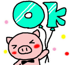 pretty tie pig sticker #6549027