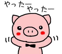 pretty tie pig sticker #6549030