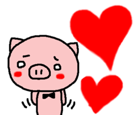 pretty tie pig sticker #6549034