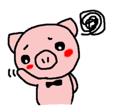 pretty tie pig sticker #6549041