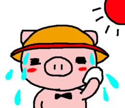 pretty tie pig sticker #6549046