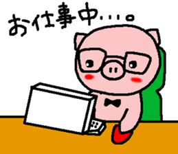 pretty tie pig sticker #6549057