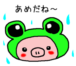 pretty tie pig sticker #6549062