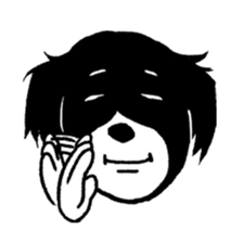 comic face dog sticker #6549346