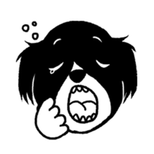 comic face dog sticker #6549348