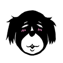 comic face dog sticker #6549351