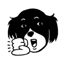 comic face dog sticker #6549353