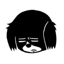 comic face dog sticker #6549355