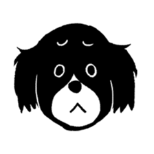 comic face dog sticker #6549357