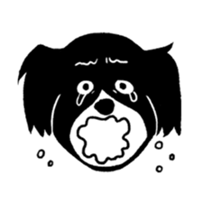 comic face dog sticker #6549359