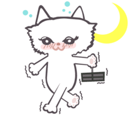 Drunk white cat Sticker sticker #6553710