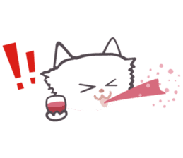 Drunk white cat Sticker sticker #6553730