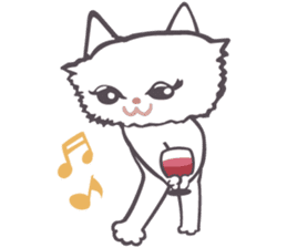 Drunk white cat Sticker sticker #6553736