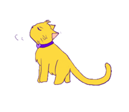 Dog and yellow cat sticker #6554269