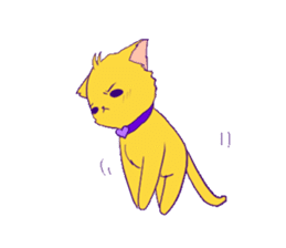 Dog and yellow cat sticker #6554280