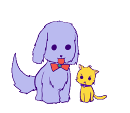 Dog and yellow cat sticker #6554284